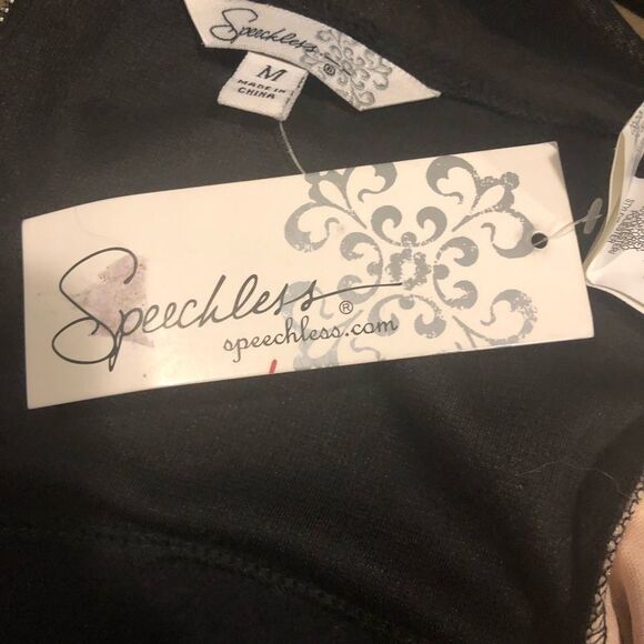 Black & Gold Sequin Peplum Dress Size M - Picture 4 of 4